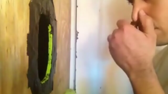 Deepthroating a huge latino cock at gloryhole