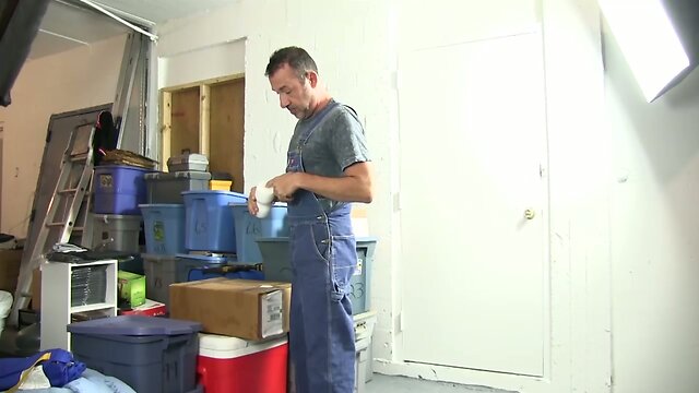 Victor Beats Off With Sex Toy In A Warehouse