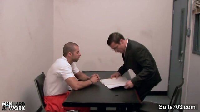 Sexy gay gets ass fucked at interview