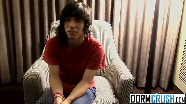 Long haired Tyler gets horny and loves to show off his
