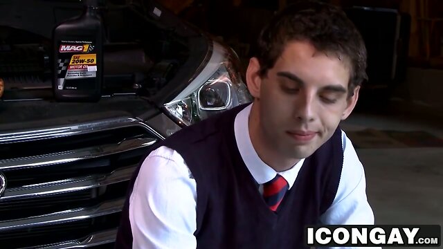 Tattoed guys loves sex in the garage