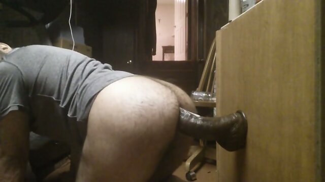 Ass Fucking a thick long dildo