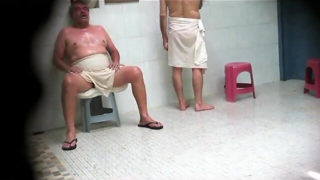 Old men in sauna