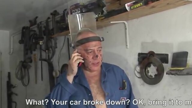 Mechanic`s Big Cock Serviced in Hot HD Bareback Scene