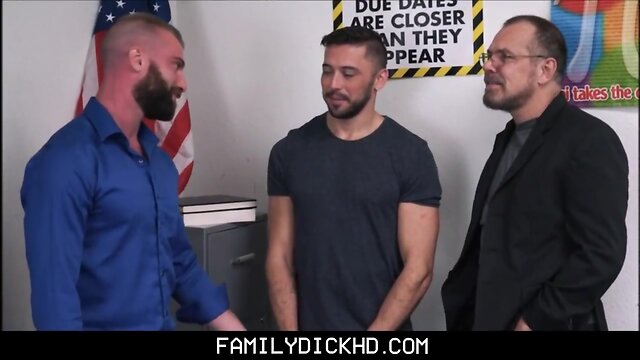 Father and son triplet with school professor