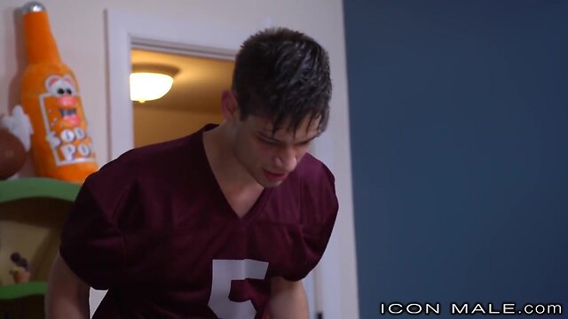Icon male michael delray helps football twonk get