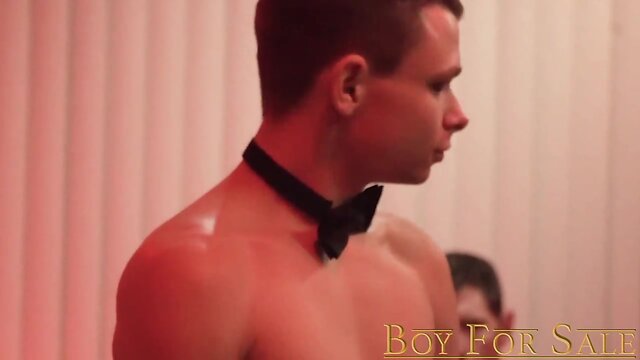 Young Twink Submits to Group of Hung Men