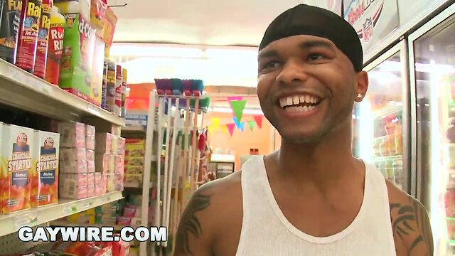 Gaywire - spencer fox knocks off thug bum in public