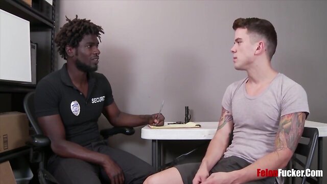 Kiss me or go to prison- interracial gay blackmail