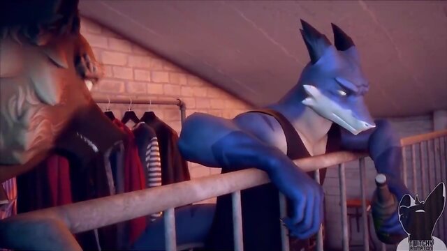 Furry porn cg animation gay shark and wolf