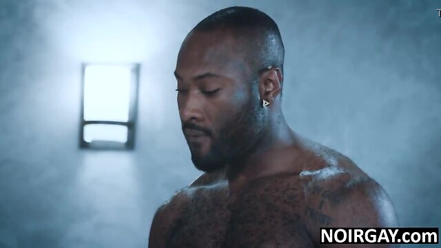 Dark gay stepbrothers fuck white guy in trio