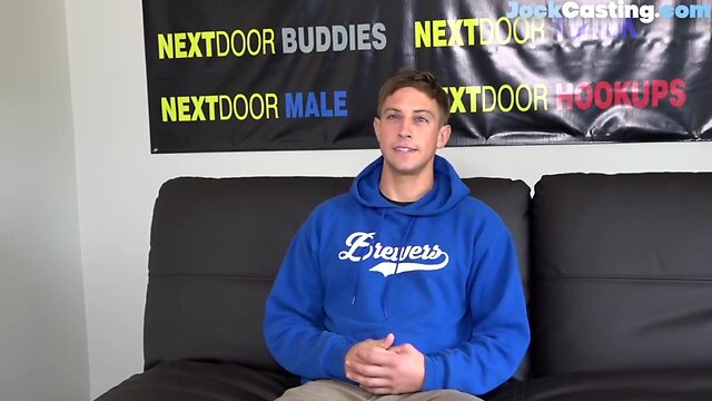 Auditioning jock wanking off for the camera