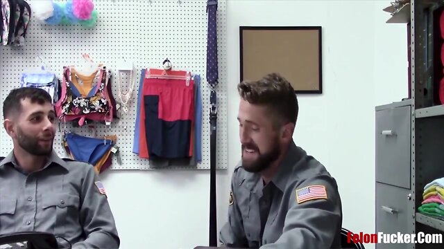 Cop sticks his pecker inside another cop