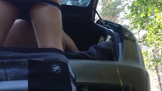 Scandic pleasure — car trunk breeding with no condoms
