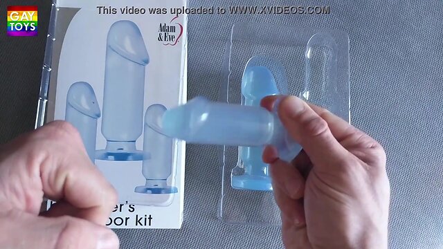 Gays having fun using ass plug anal training set by jay