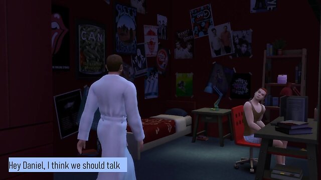 Step old man visits in his bedroom so they can play a