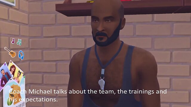 Chocolate coach trains two teammates of the soccer team