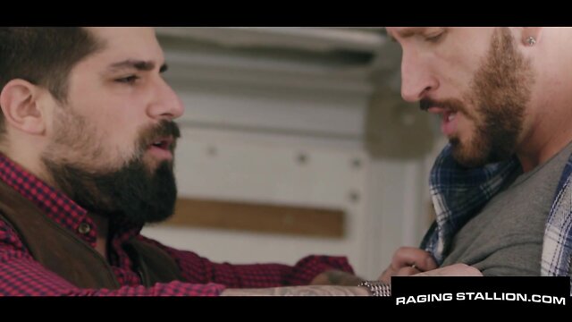Bearded trucker condomless driiled by lad employer