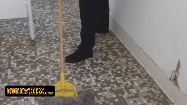 Submissive Nerd Gets Dominated by Athletic Janitor: