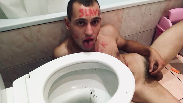 Hardcore japanese twinks licking and humping toilet