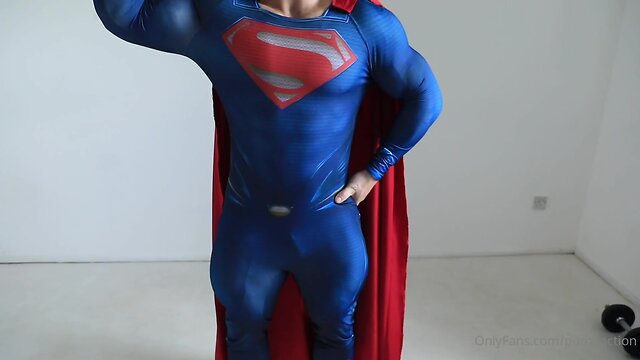 Muscle hunk gets controlled by robot in costume -