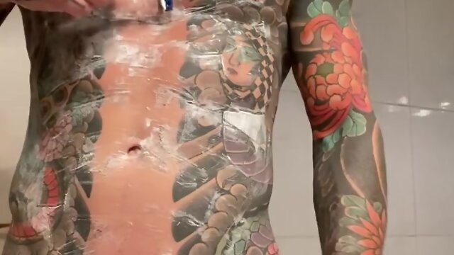 Massive uncut cock shaving with tatted juan lucho: a