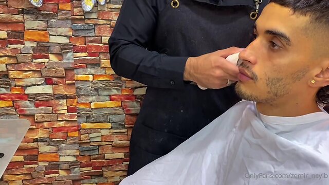 Hot latino stud gets his ass pounded in the barber shop