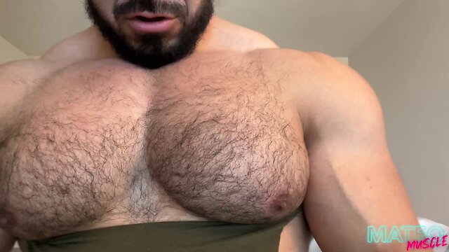 Muscle god mateo: worshiping his hairy chest and