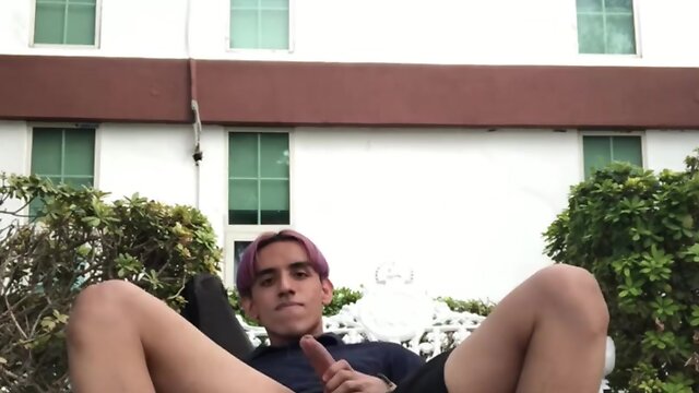 Outdoor solo fun with uncut latino twink miguelo sanz: