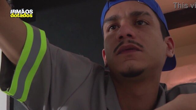 Shocking encounter: interracial electrician fills my