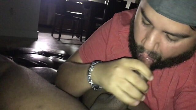 Interracial seduction: latino bear pleases his straight