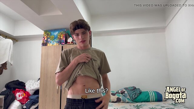 Young guy keeps his Latino secret with angelic hottie