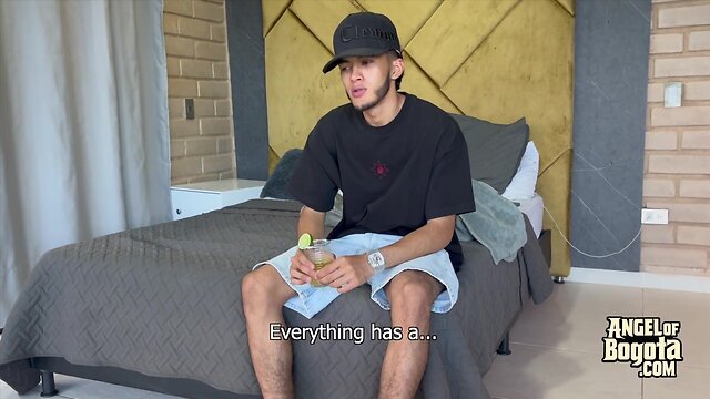 Straight guy experiences his first gay sex with a
