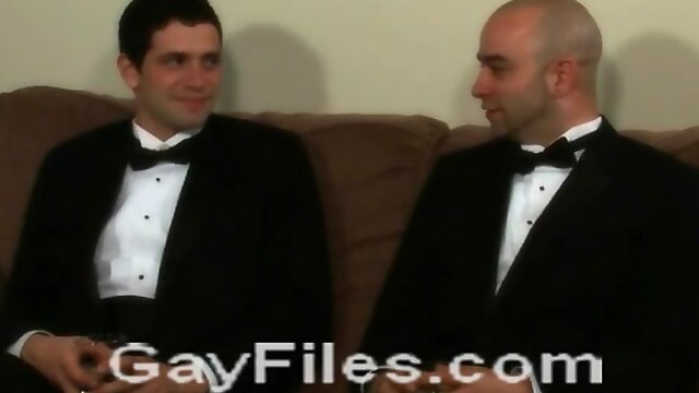 Gay guys in tuxedos suck